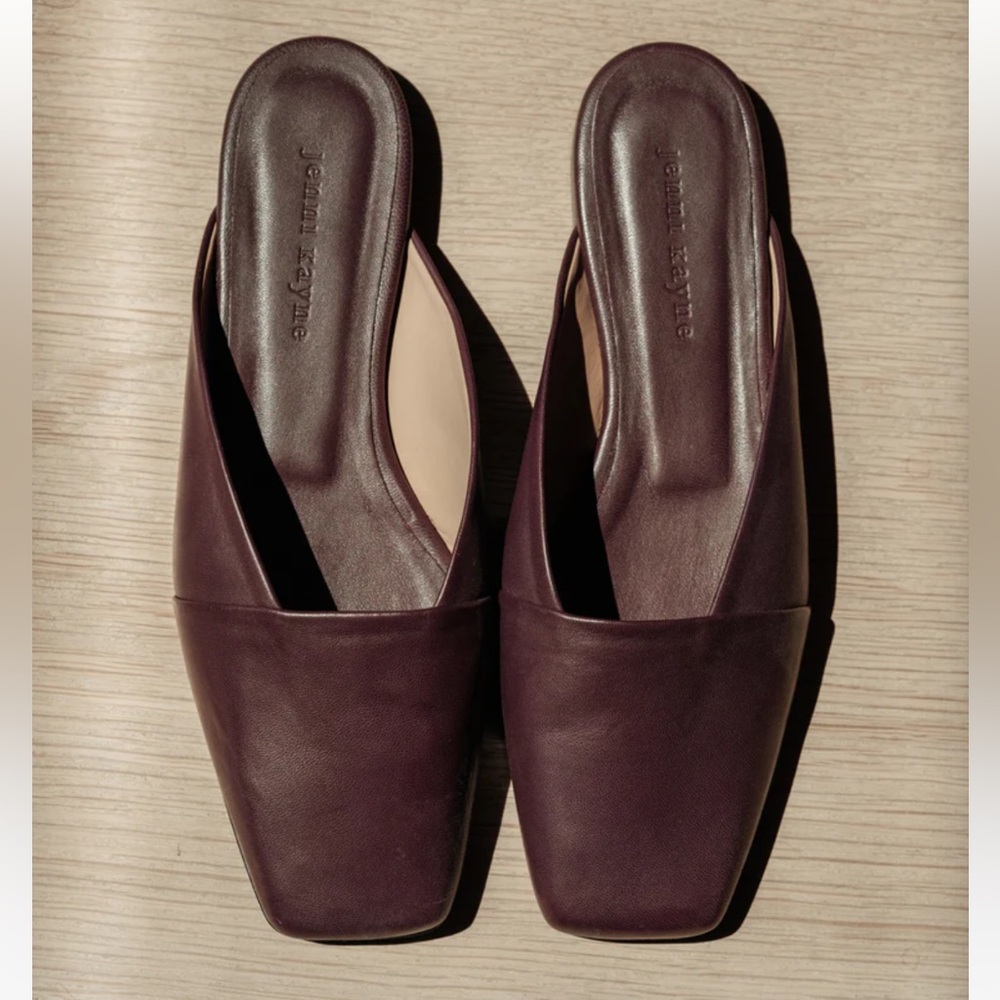 NWOT Jenni Kayne Leather Mia Mule Bordeaux